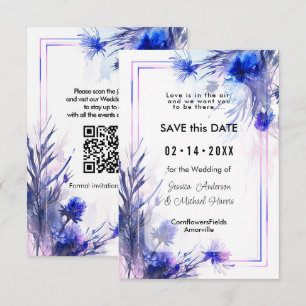 With QR code💙Cornflower Reverie Save The Date