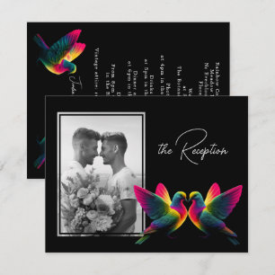 🌈  With reception details Custom Photo  Enclosure Card