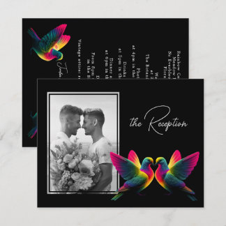 🌈 With reception details Custom Photo Enclosure Card