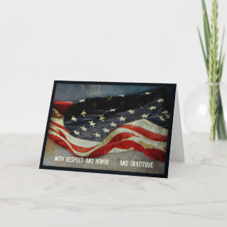 With Respect, Honour  - Thank You Veterans Day Card