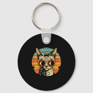 With Shirt Solar Eclipse Cat Sunglasses Key Ring