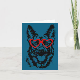With Shirt Valentine's Day German Shepherd Heart Card