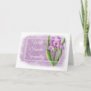 With Sincere Sympathy Card - Purple Iris d1