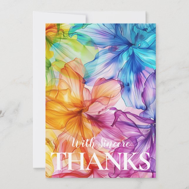 ❤️With Sincere Thanks Ethereal Bloom Thank You Card (Front)