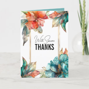 With Sincere Thanks Hibiscus Serenade Paradise Thank You Card
