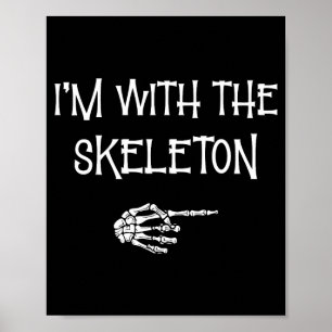 With skeleton halloween costume funny couples poster