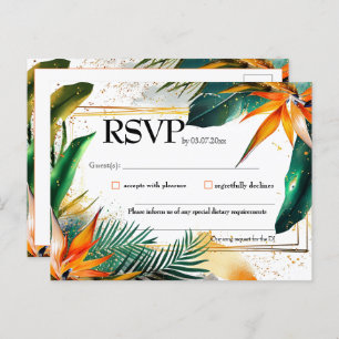 With song, Birds of Paradise Bliss RSVP  Invitation Postcard