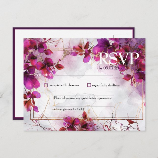 With song request Fuchsia Enchantment: Watercolor  Postcard (Front/Back)