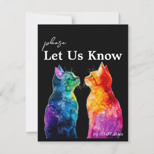 With Song Request Purrfectly Yours Wedding RSVP Card