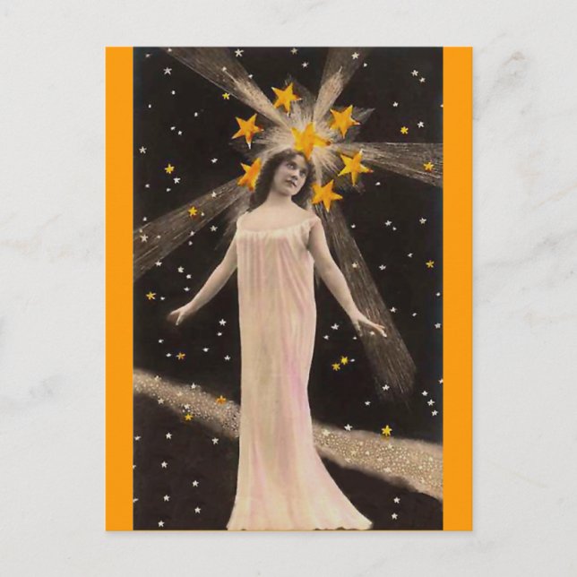 With Stars on Her Head Postcard (Front)