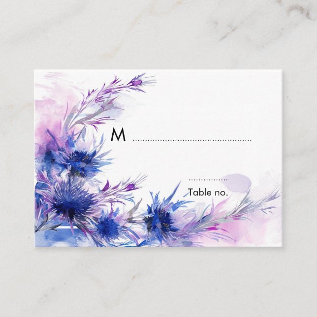 With sweet text at back💙Cornflower Reverie  Place Card (Front)