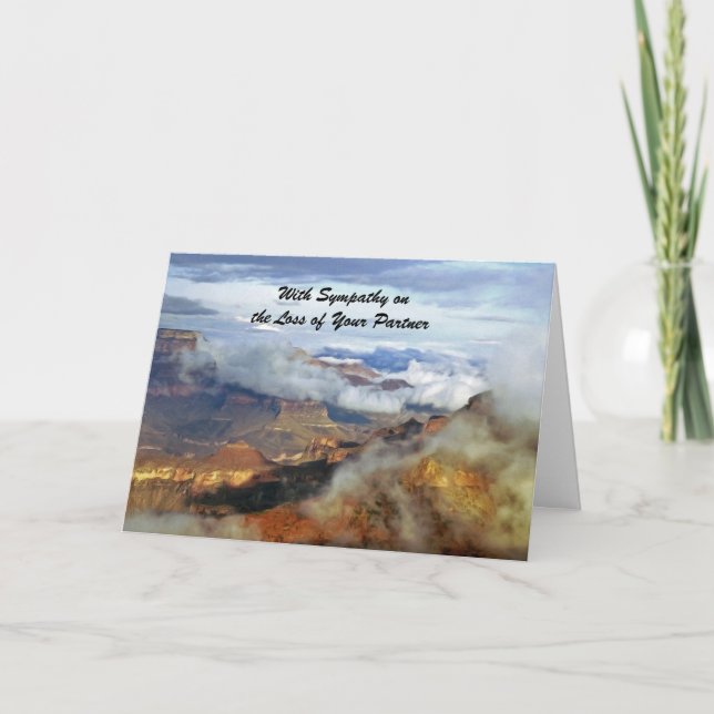 With Sympathy Loss of Partner, Grand Canyon Clouds Card (Front)