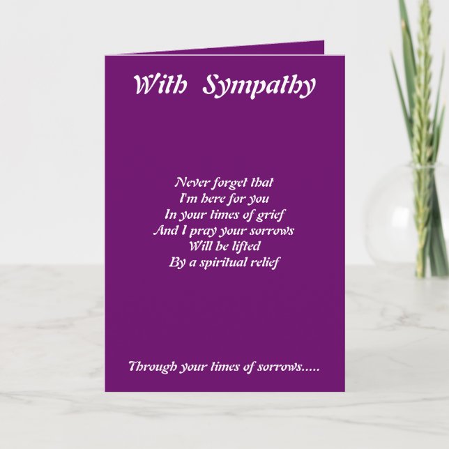 With sympathy someone special greeting cards (Front)