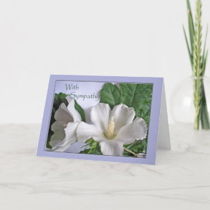 With Sympathy White Hibiscus Rose of Sharon Card