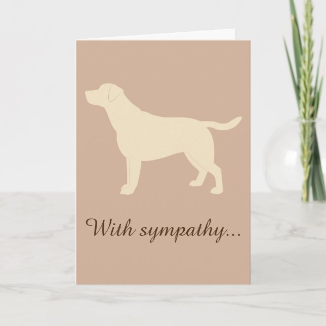 With Sympathy Yellow Labrador Retriever Dog Card (Front)
