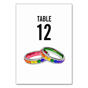 With text at back wedding Intertwined in Pride Table Number