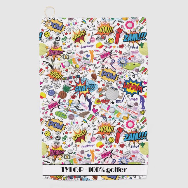 😍⛳🏌️With text awesome golf mix white  Towel (Front)