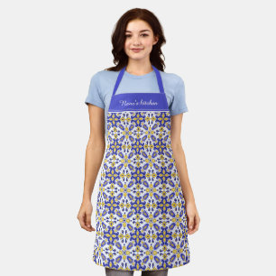 With text💙💛 Beautiful blue and yellow Azulejos Apron