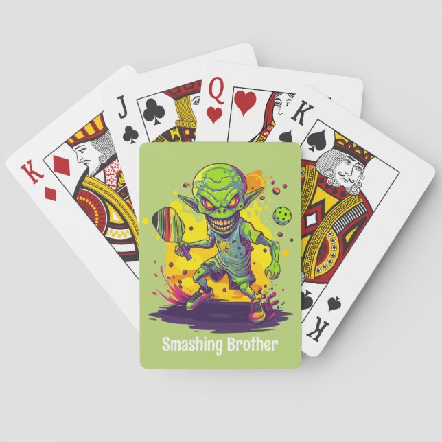 With text Intergalactic Dinkdown  Playing Cards (Back)