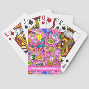 😍With text mixed pickleball pink Playing Cards