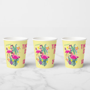 With text Summer Pickleball 🤩Tropical party Paper Cups