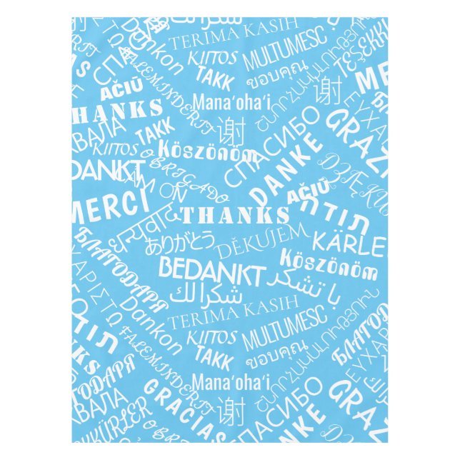 With Text Thank You Tablecloth Choose Colour (Front)