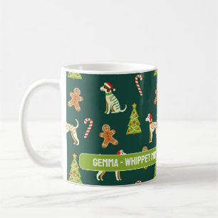 With text Whippet Wonderland Christmas Coffee Mug