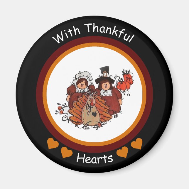 With Thankful Hearts Magnet (Front)