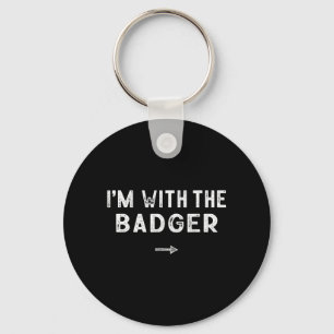 With The Badger Costume Matching Lazy Halloween Key Ring
