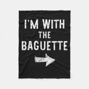 with The Baguette Funny Halloween Couple Costume Fleece Blanket