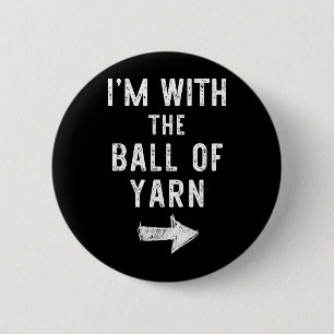 with The Ball of Yarn Funny Halloween Couple 6 Cm Round Badge