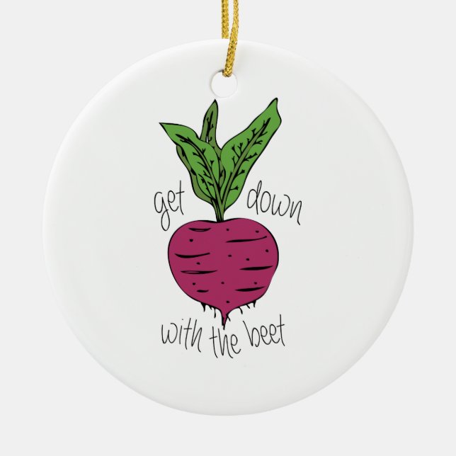 With The Beet Ceramic Tree Decoration (Front)
