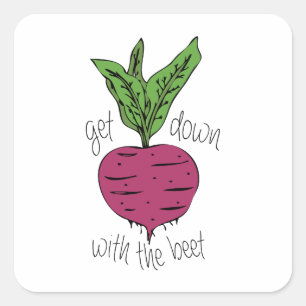 With The Beet Square Sticker