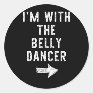with The Belly Dancer Funny Halloween Couple Classic Round Sticker