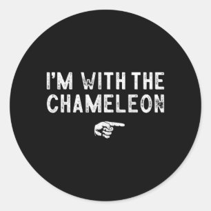 With The Chameleon Matching Lazy Costume Halloween Classic Round Sticker