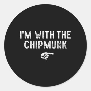 With The Chipmunk Matching Lazy Costume Halloween Classic Round Sticker