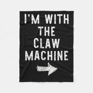 With The Claw Machine Funny Halloween Couple Fleece Blanket
