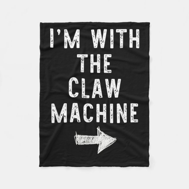 With The Claw Machine Funny Halloween Couple Fleece Blanket (Front)