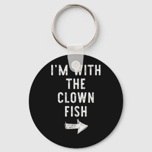 With The Clown Fish Funny Halloween Couple Costume Key Ring