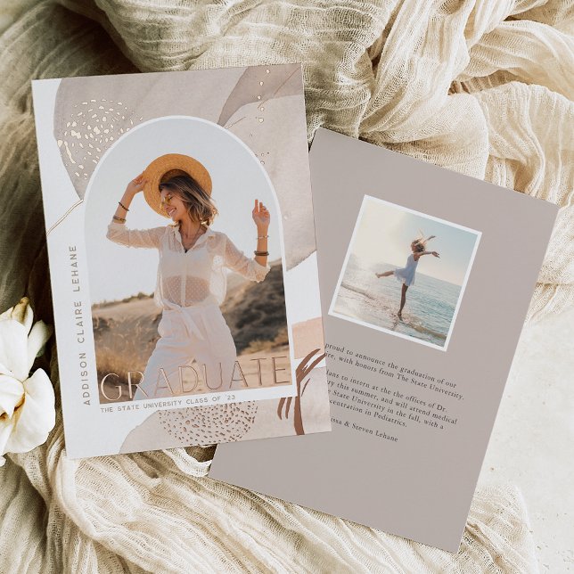 With the Flow | Foil Photo Graduation Announcement (Creator Uploaded)