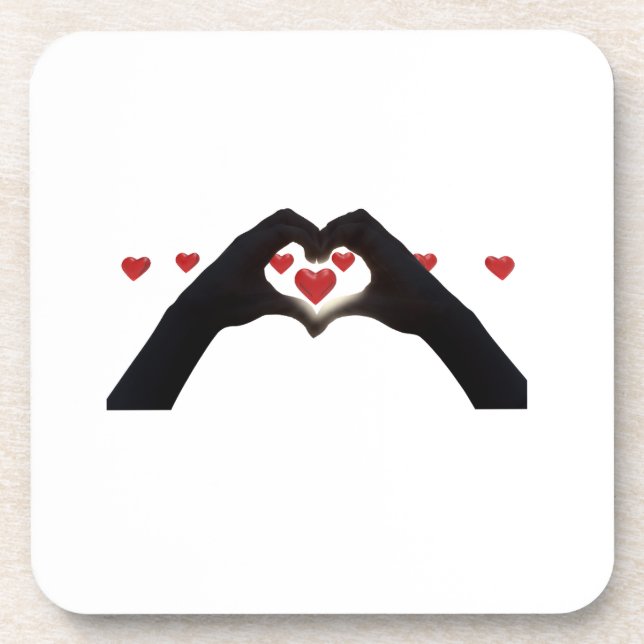 "With the heart in hand" poses a glass Coaster (Front)