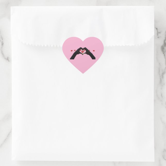"With the heart in hand" poses a glass Heart Sticker (Bag)
