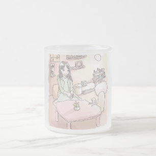 with the pale rooms of the rainbow, frosted glass coffee mug