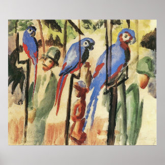 With the Parrots I by August Macke Poster