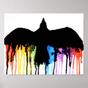 With the rainbow poster