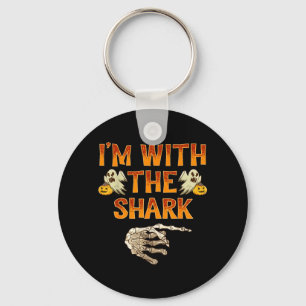 With The Shark Shirt Costume Funny Halloween Key Ring