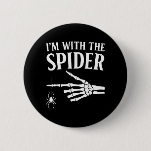 with The Spider Shirt Funny Halloween Skeleton 6 Cm Round Badge