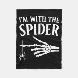 with The Spider Shirt Funny Halloween Skeleton Fleece Blanket