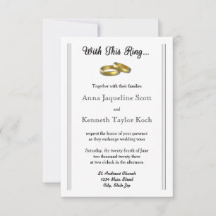 With this Ring... - 3x5 Wedding Invitation