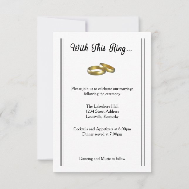 With this Ring... - Reception Invitation (Front)